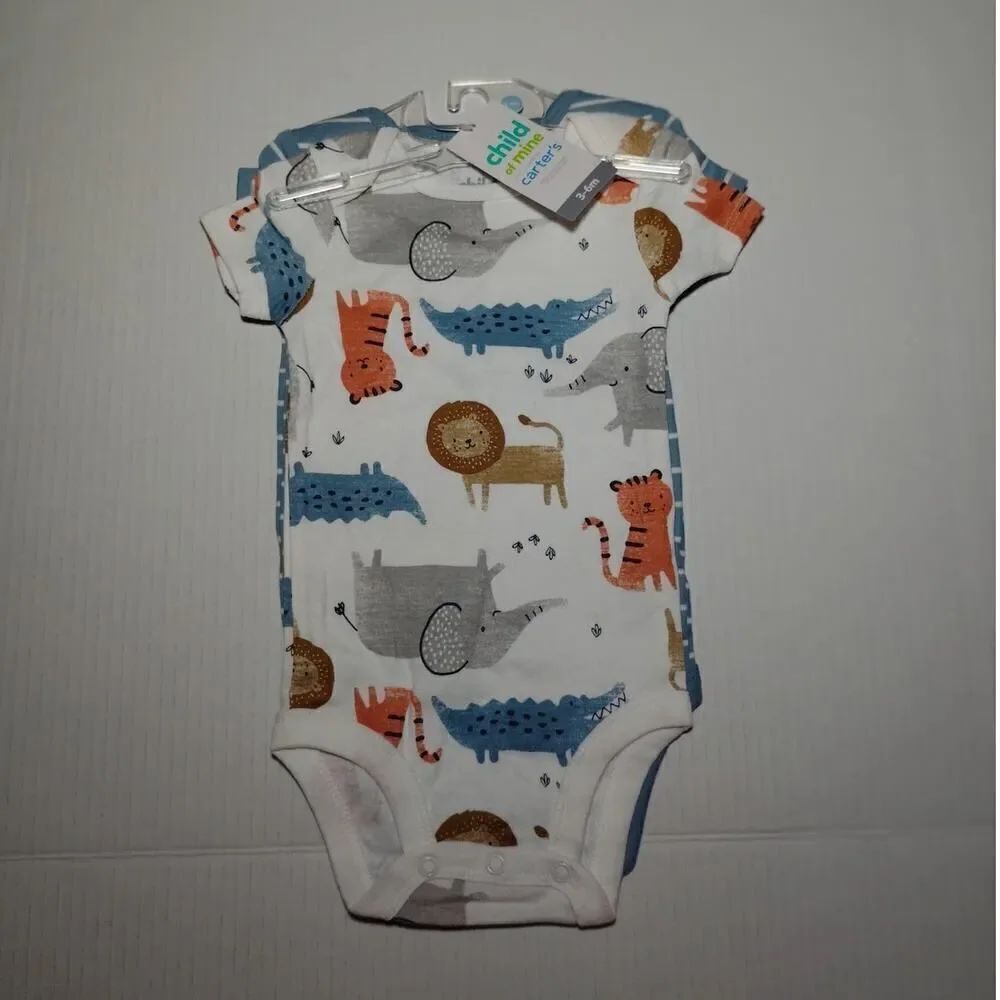 Carters Boys NEW w/Tags "Child of Mine" 2 piece Onesies - sz. 3-6 months
